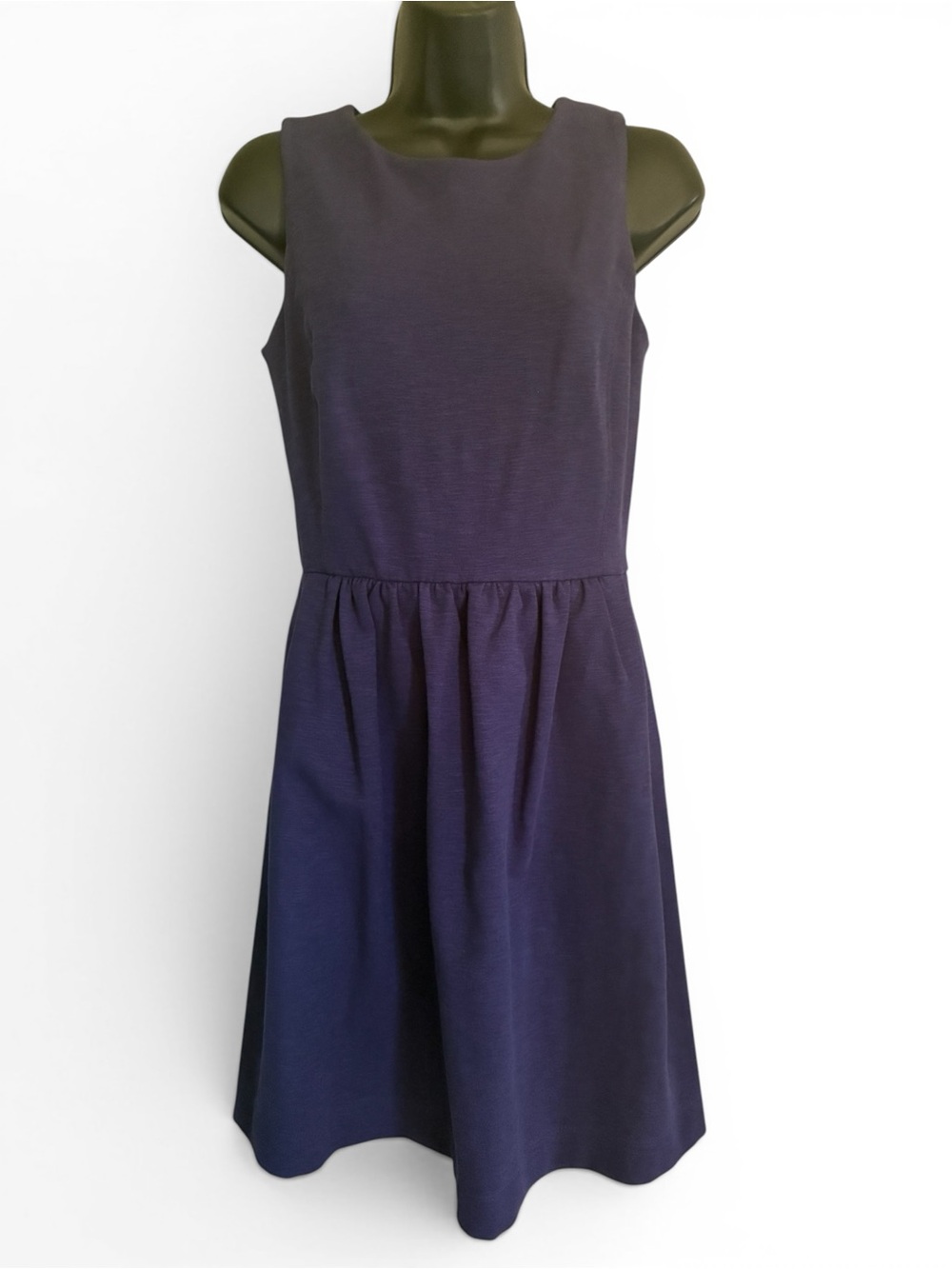 JCrew Daybreak Sleeveless Navy Blue Fit-and-Flare Dress